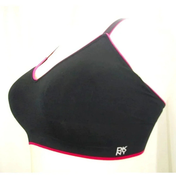 SMALL DKNY 835002 Fusion Energy Wire Free Bra Bralette Black & Pink NWT - Picture 2 of 4